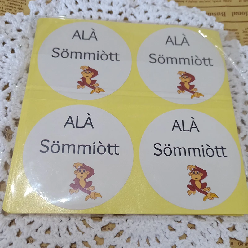 Photo stickers label Personalise transparent clear adhesive round label for packing 100 Pieces kids stickers