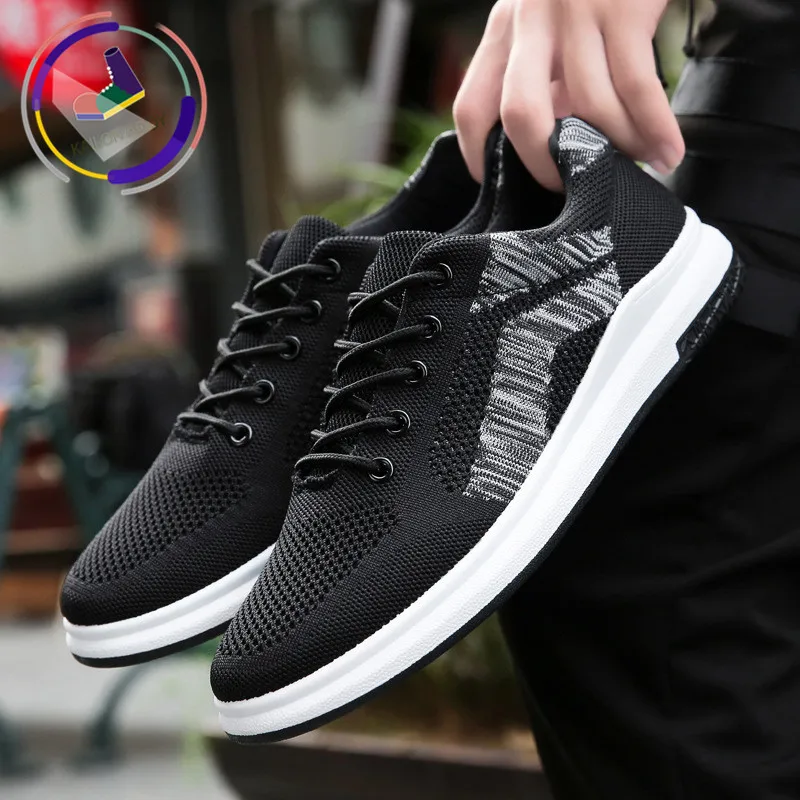 

New Men's Daily Sports Casual Shoes Korean Version Trend Breathable Joker Men's Shoes Running Men's Shoes Flying Knit Shoes<br>