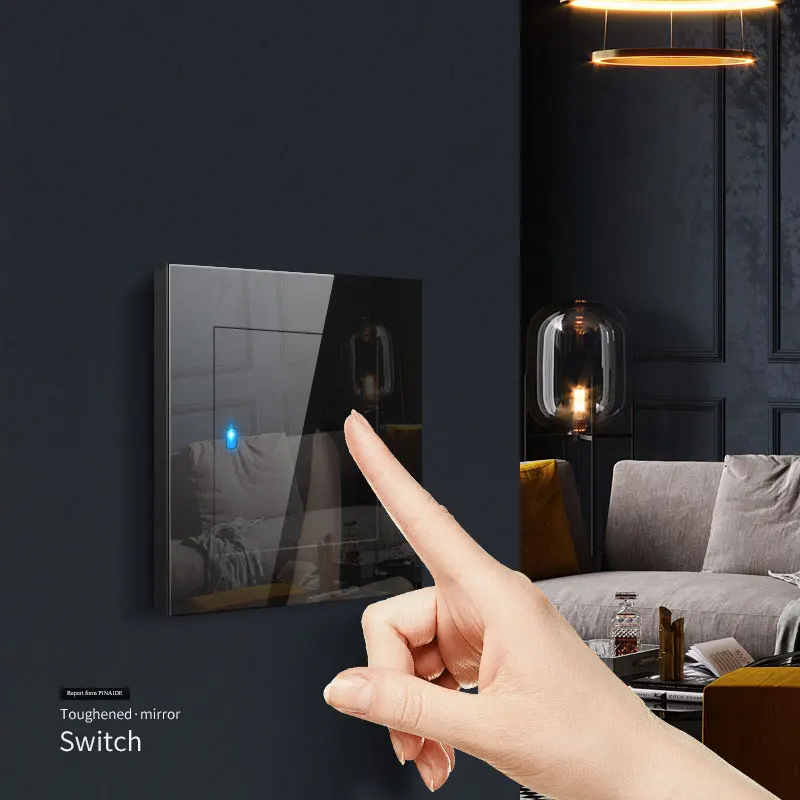 

Wall Light Switch Touch Screen Switch 1/2/3/4 Gang 1 2 Way Touch Sensor Switch Interruptor Tempered Glass Panel Led Indicator