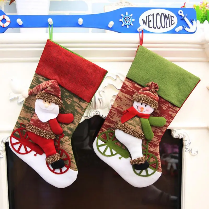 2019 новые новогодние подарочные носки колеса снеговик шаблон домашний сад праздничные аксессуары для вечеринки подарок Держатели