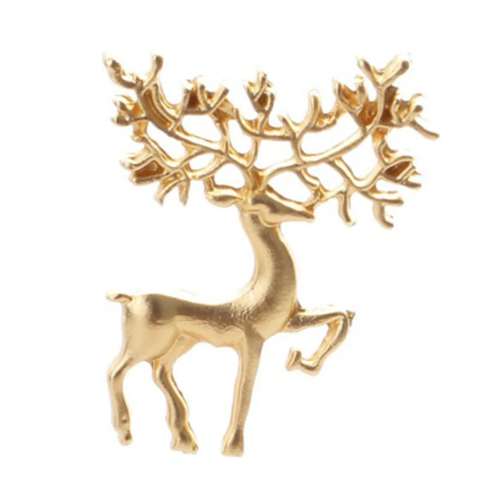 

Exquisite Gold Deer Animal Metal Brooch Lapel Pins Women Fashion Jewelry Garment Accessories Brooches for Women