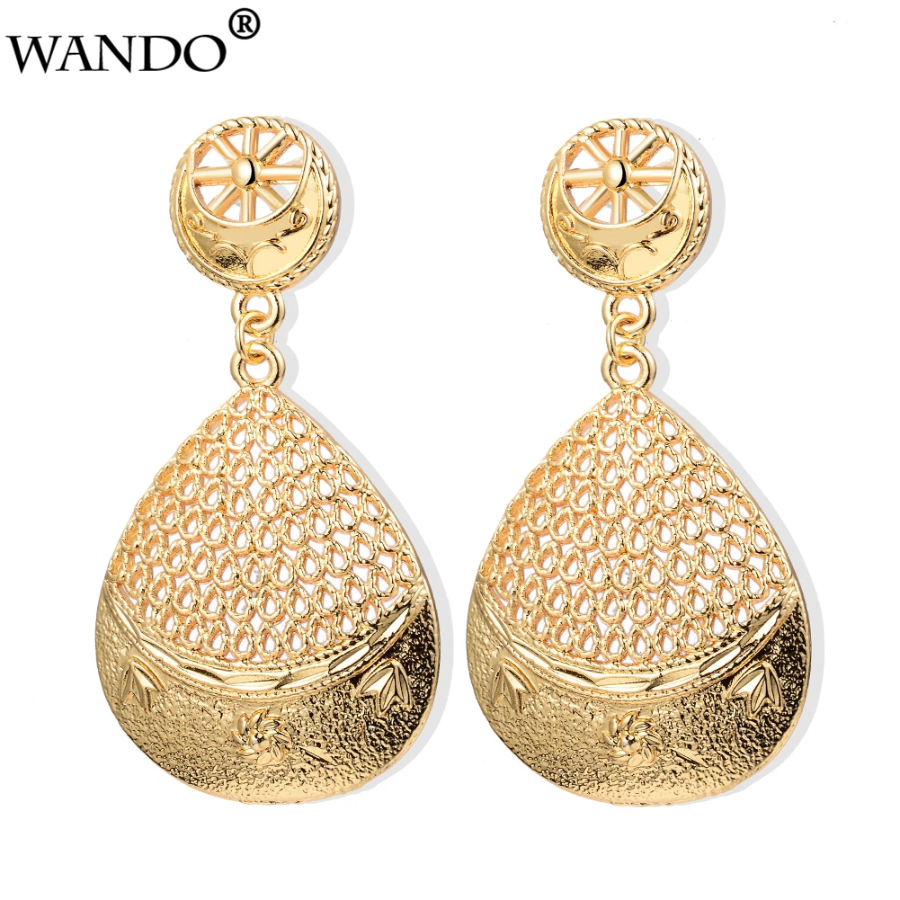 

WANDO African Hoop Earrings for Women,Ethiopian Round Twisted Earrings Gold Color Wholesale Jewelry Arab Gifts