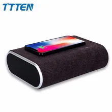 TTTEN Wireless Charger Bluetooth Speaker Stereo Music Player Portable Travel Quick Charging Speaker For iphone X 8 mobile phones