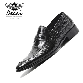 

Summer New Fashion British Formal Shoes Men Business Dress Loafers Genuine Leather Men's Slip-on Shoes Handmade Office Shoes