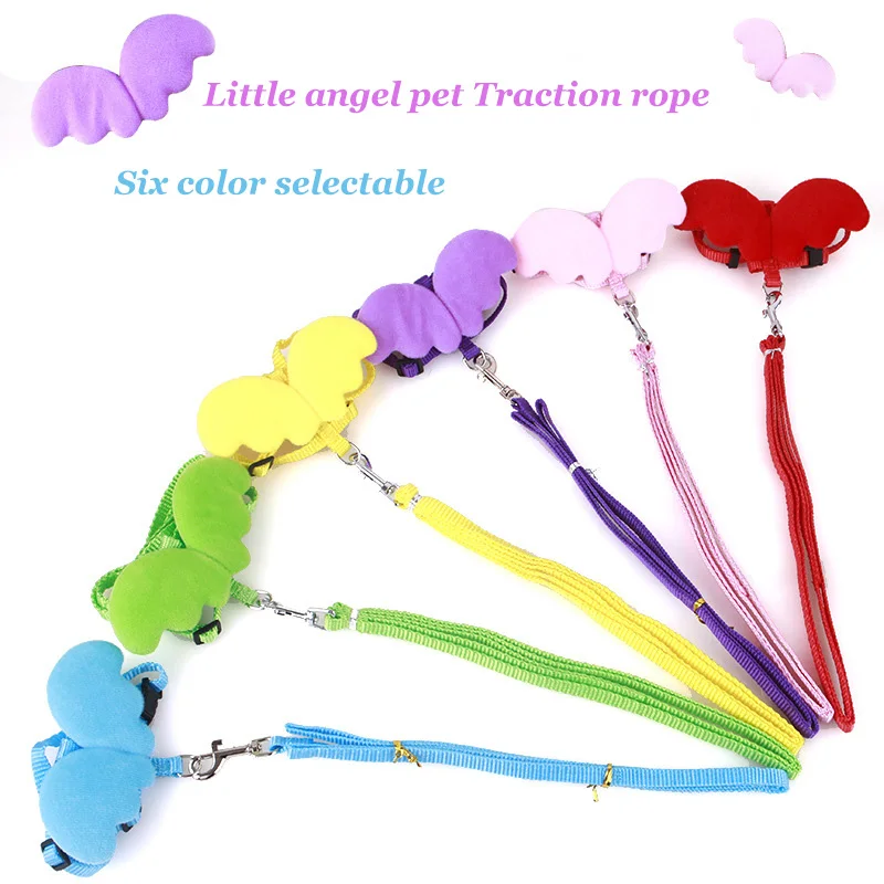 

Cute Angel Pet Dog Leashes and Collars design Puppy Leads for Small Dogs Cats Designer Adjustable Dog Harness Pet Supplies