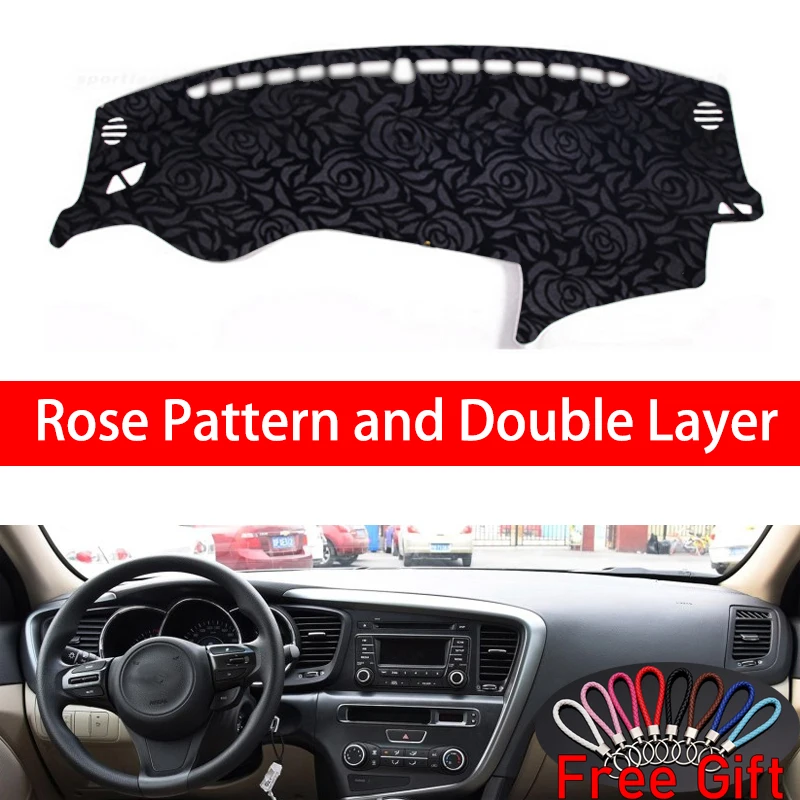 

Rose Pattern For kia K5 2011 2012 2013 2014 2015 Dashboard Cover Car Stickers Car Decoration Car Accessories Interior Car Decals