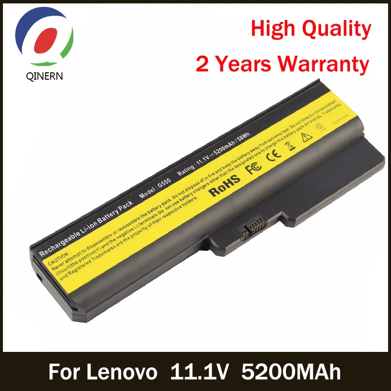 

QINERN 11.1V 5200MAh SA-G550 Laptop Battery For Lenovo notebook 42T4725 42T4726 3000 B460 3000 Notebook Business Battery