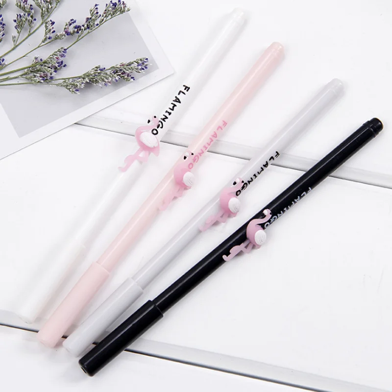 

4 Pcs/set Cartoon Flamingo Gel Pen Kawaii Stationery Gel Pens Office Supply for Student Exam Spare School Supplies