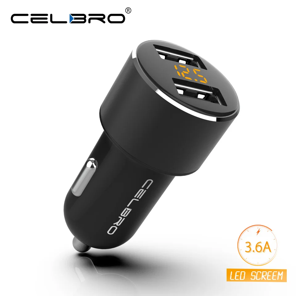 

3.6A LED Display Car Phone Charger Metal Dual USB Car Charger Universal Auto Car-Charger Adapter for Iphone 11 2019 XI XS Max XR