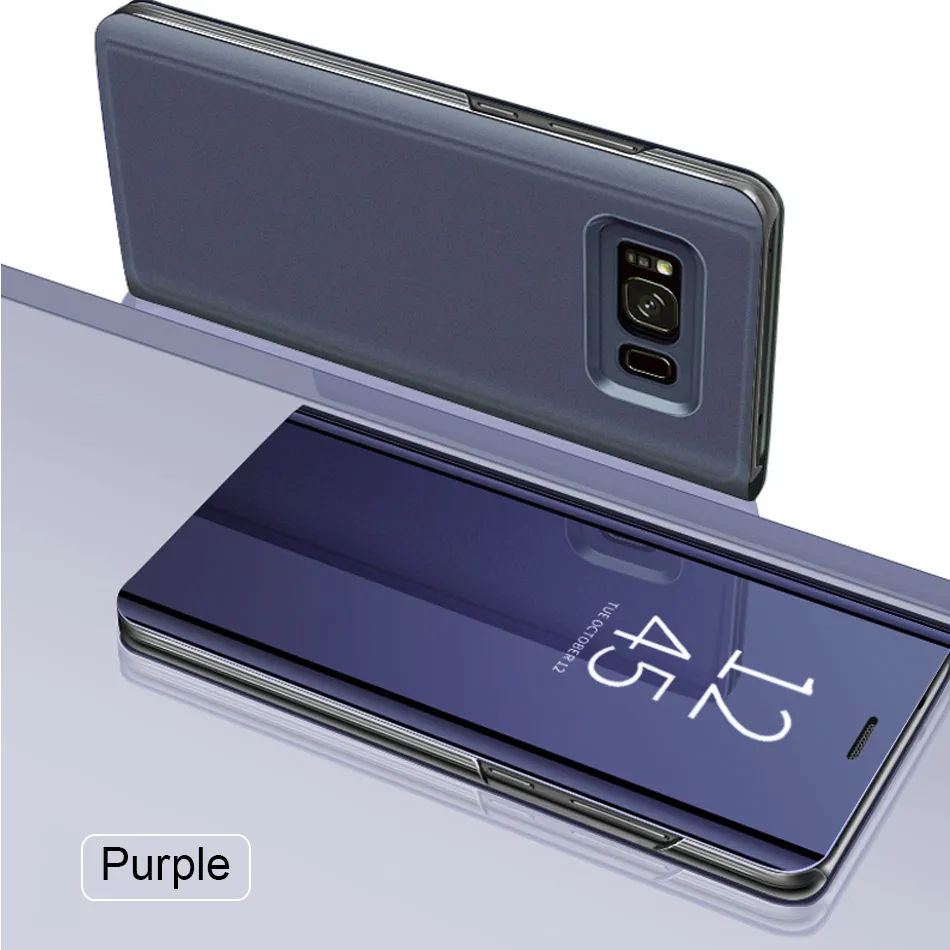 Роскошное покрытие флип-чехол на samsung Galaxy A3 A5 A6 A7 A8 J3 J7 J5 S7 край S8 S9 Plus Note 9 8 Smart View чехол - Цвет: Purple