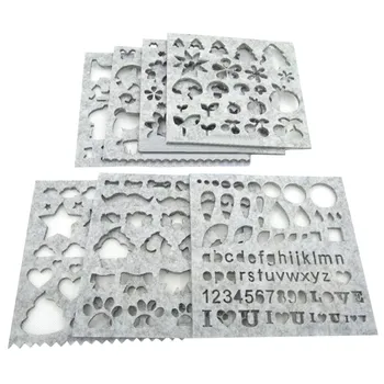

Kids Adults 7PCS Needle Felting Applique Mold Wool Felt Template Stencil Hand Embroidery Mould DIY Crafts Pattern Tools Toy