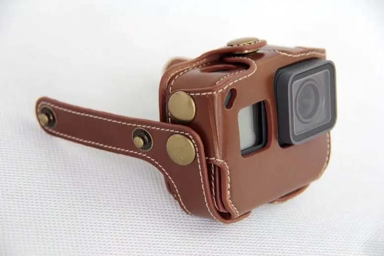 Высококачественный защитный кожаный чехол-сумка для камеры GoPro Hero 5 Black с ремешком для шейного ремня/нагрудного ремня/плечевого ремня