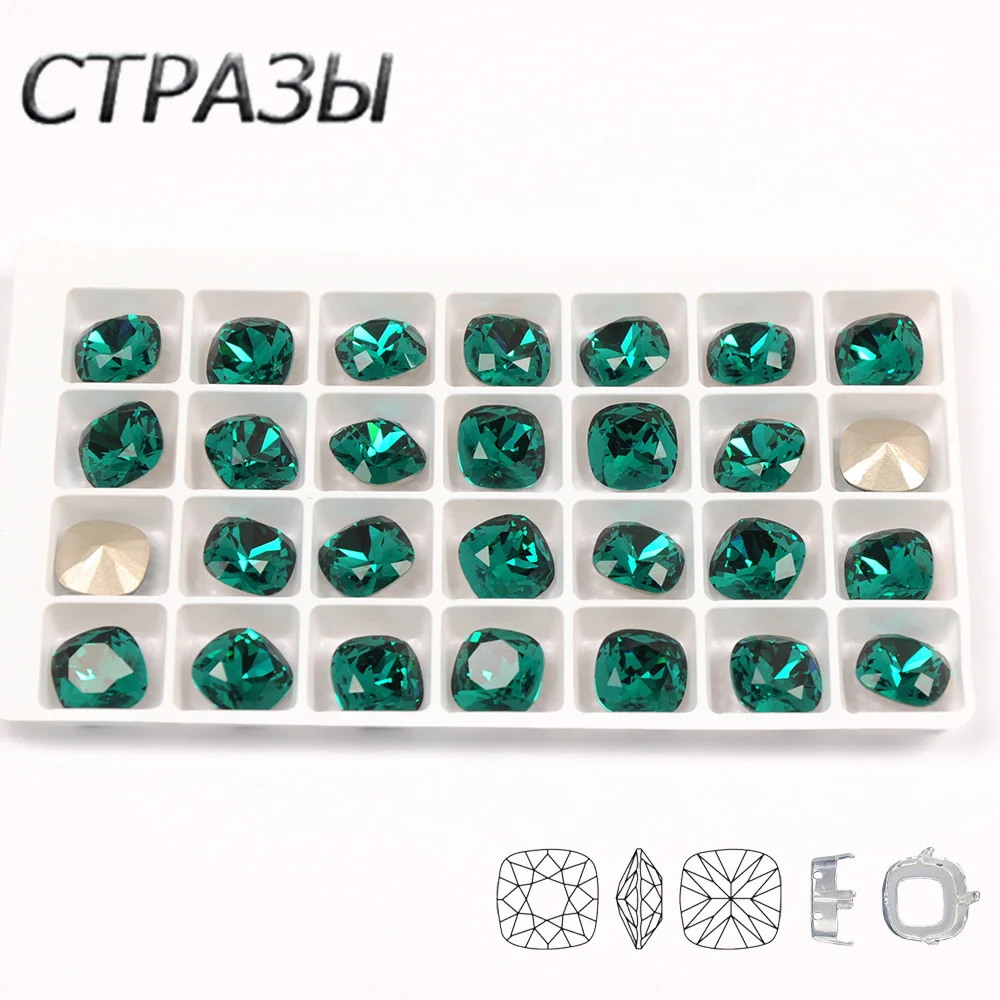 

Blue Zircon Diamond Cushion cut Sew On Rhinestones With Silver Gold Claw Flatback Sew on Claw Rhinestone For Clothes Crafts
