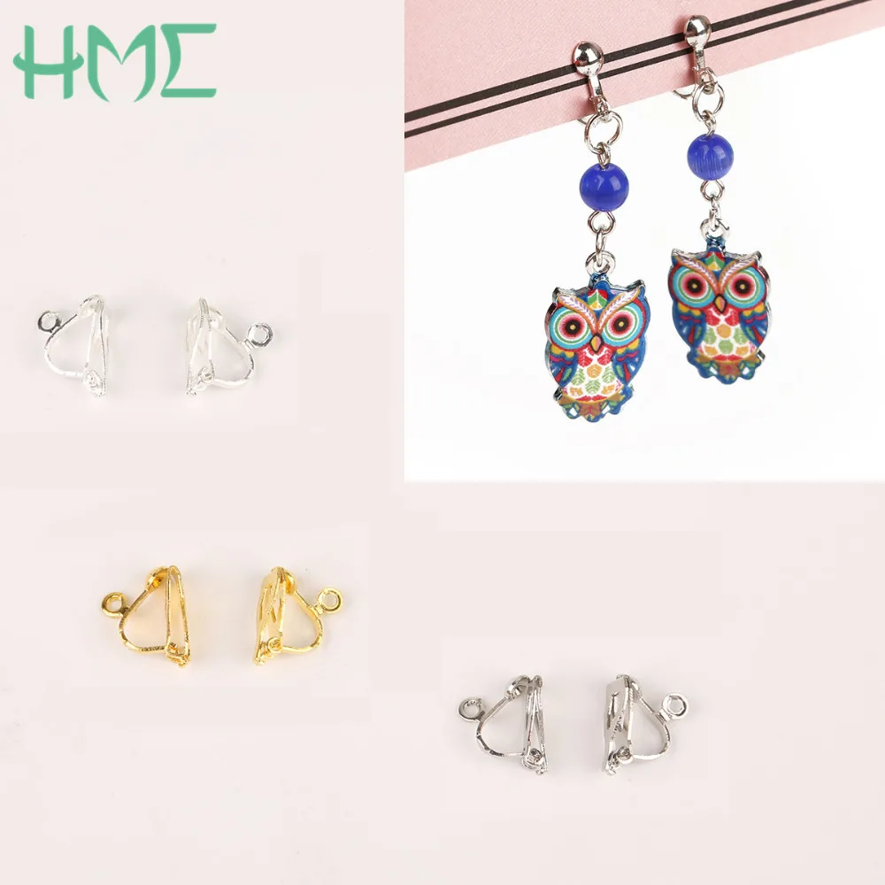 4-20pcs Gold Color Rhodium Non Piercing Screw Round Ear Clip Earrings Clip Earrings Ear Clip Ear Accessories for DIY Earring Findings Jewelry Making