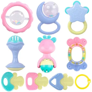 

10Pcs Cute Baby Rattles Teethers Set Grab Spin Shaking Bell Rattle Gift Toy for Infant Newborn ToddlerCA