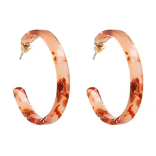 Новые Brincos Черепаховые серьги для женщин винтажные серьги-гвоздики серьги u-образный ацетат акриловый Леопард круглые серьги-гвоздики ювелирные изделия