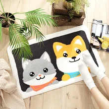 Простой лохматый стекающийся пол половик Придверный коврик абсорбирующий нескользящий кухонный ванная комната Кот латексный ковер прикроватные коврики