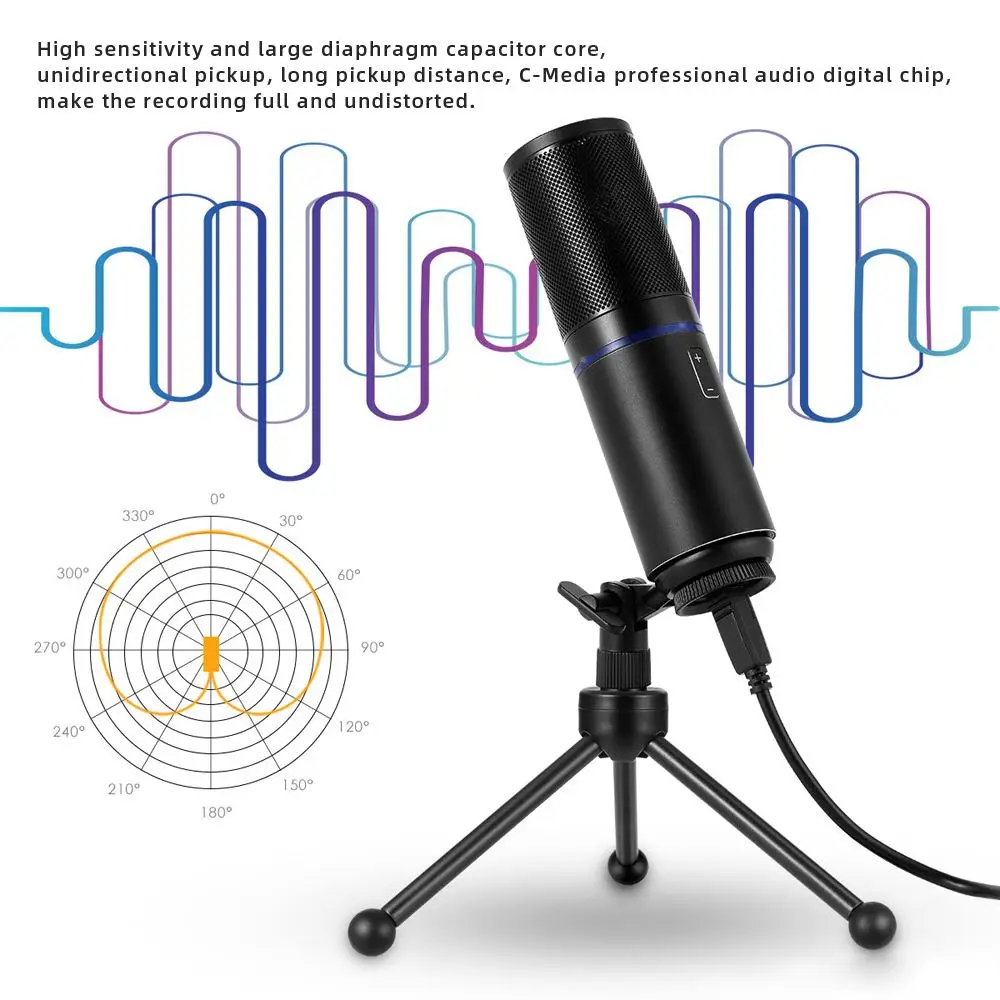 

LEORY Q9 USB Wired Microphones Studio Condenser Recording Microphone with Tripod for Recording Broadcasting Voice Over