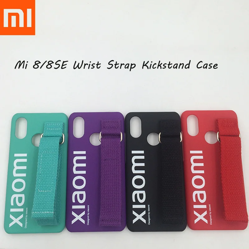 

Original Xiaomi Mi 8 8SE Case Hard Case PC Wrist Strap Bracket Cover Protector Minimalism Polyester Back Cover For Xiaomi8 /8se