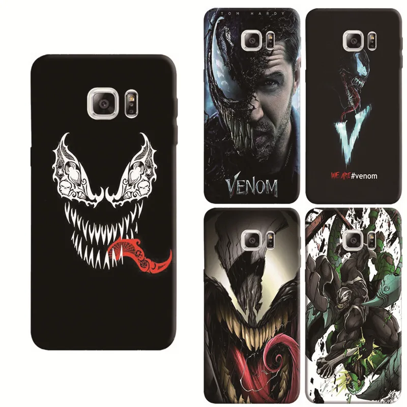 Venom дизайнерские чехлы для телефонов Samsung Galaxy S6 S7 край S8 S9 плюс S5 чехол мягкий