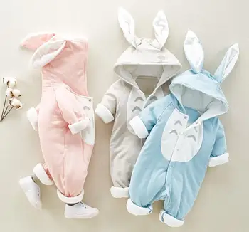 

4pcs/lot girls body kids clothes children clothing Bunny Hooded winter boys romper 0-18M sylvia 559826472779