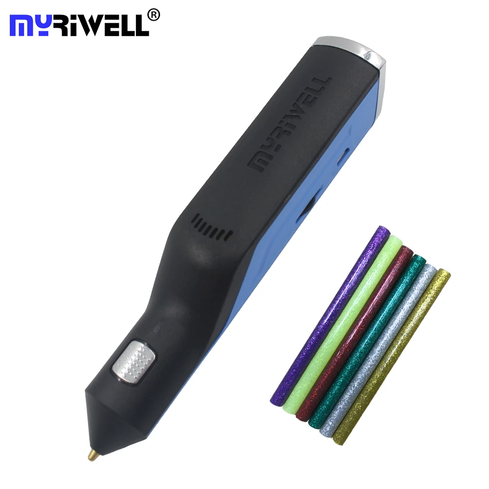 Myriwell pistola per colla a caldo penna 3D Doodler penna magica stampata  in 3D ricarica USB 6 colori colla Stick seta il miglior regalo|3D Pens| -  AliExpress