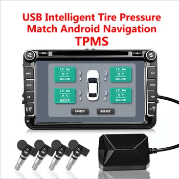 

USB TPMS Tire Pressure Monitoring System Android Tire Pressure Monitor Wireless Transmission 4 Internal For Most Vehicles TPMS