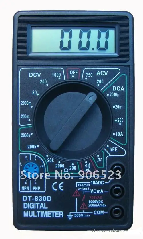 

free shipping 5pcs DT830D Digital Multimeter AC/DC OHM Voltmeter with buzzer function