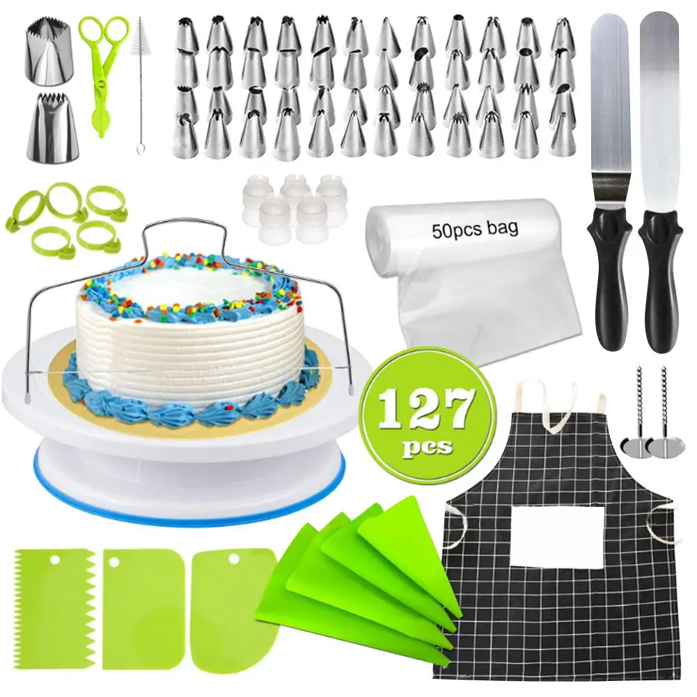 

127Pcs/Set DIY Stainless Steel Pastry Nozzles for Cream with Pastry Bag Decorating Cake Icing Piping Confectionery Baking Tool 4