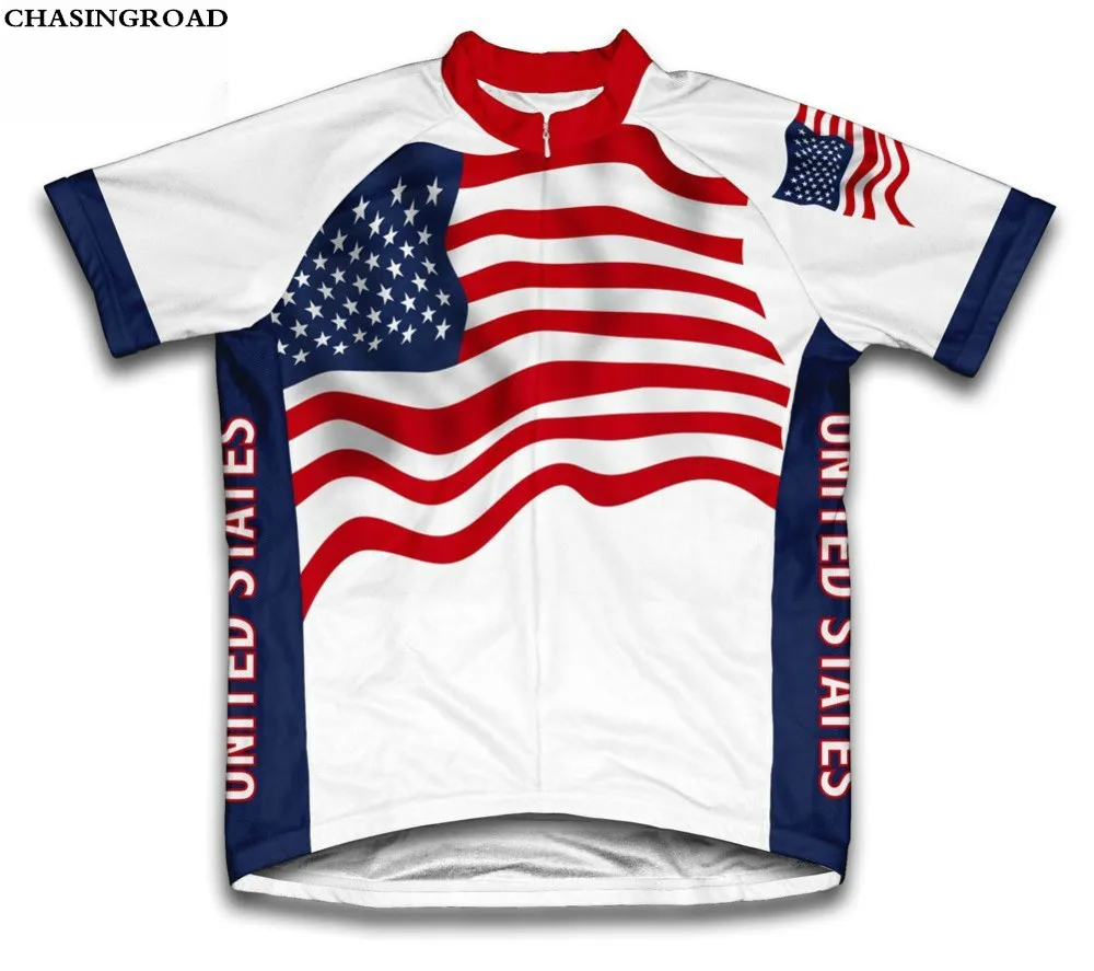 2019 United States Flag Men's Cycling Jersey Short Sleeve Cycling