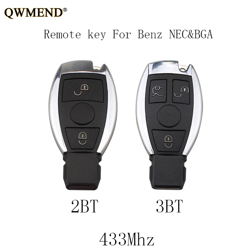 QWMEND 2 3 кнопки 433 МГц полный дистанционный брелок для Mercedes Benz 2000 + NEC & BGA стильный