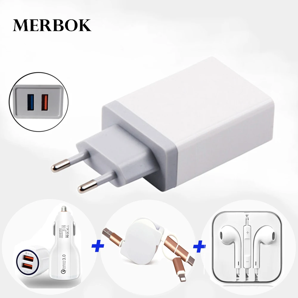 EU Plug USB Phone Quick Charger For OPPO Find X / FindX / A5 A 5 / R17 R15 K1 Dual USB Fast Car