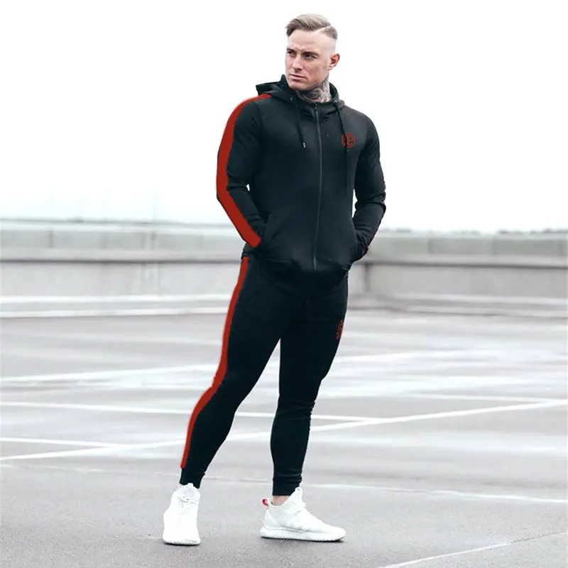 YEMEKE новый модный для мужчин костюмы Фитнес Спорт Досуг Комфорт Хлопок Высокое качество бренд толстовки + jogger брюки для девочек 2018