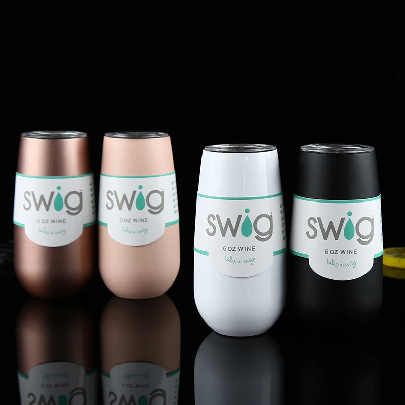 Swig Wine Cup Champagne Beer 6oz 9oz Camo With Lids Termos Stemless Flute Stainless Swig Tumbler Thermos Vacuum Flask Insulated