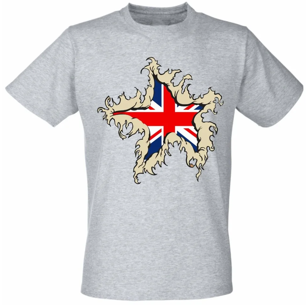 2019 Summer Tee Shirt Tear off Chest Great British Union Flag GB Team ...