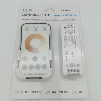 

20Sets V2+R7-1 2.4GHz Wireless RF Color temperature LED Controller 2CH RF Dimmer For Dual Color LED Strip light Tape Ribbon