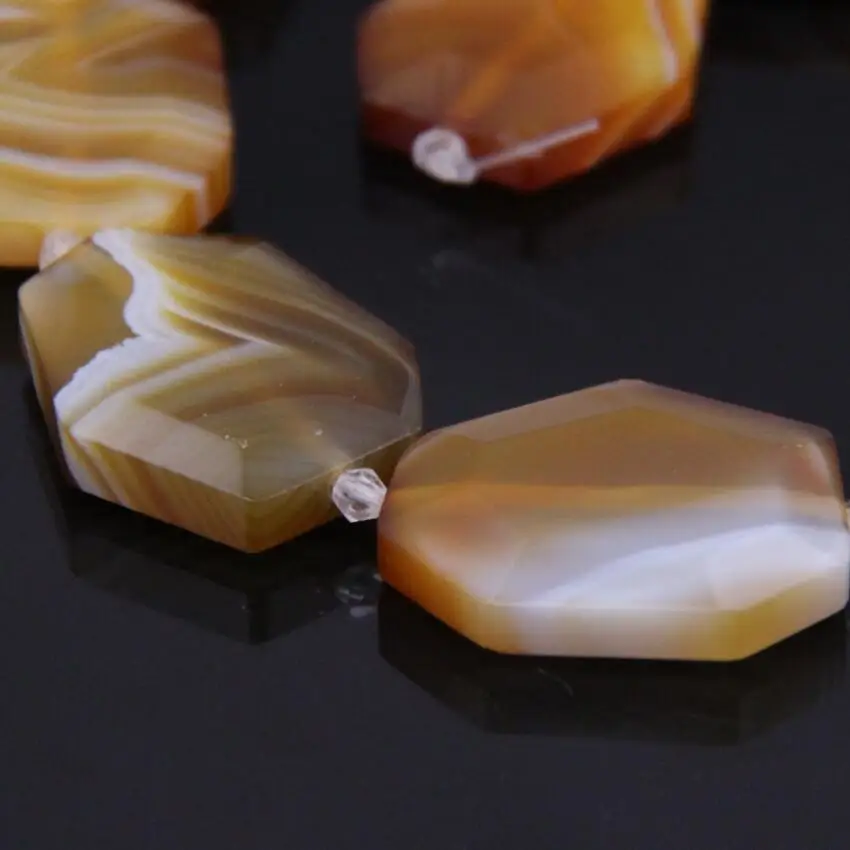 15 5 &quotstrand коричневые полосатые ограненные Агаты плиты самородок агата амулет со