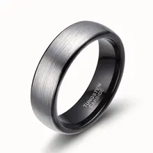 Envío Libre 8mm Dome Mens/Womens Negro Cepillo 100% de Carburo de Tungsteno Anillo de Bodas Band Anillo Nunca Se Desvanecen Tamaño 5-12