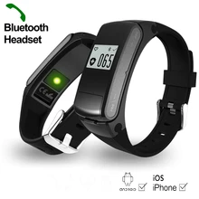 Pulsmesser Smartband Bluetooth Headset Fitness Tracker Armbanduhr für IOS Android Smartwatch Unterstützung Micro Sd-karte