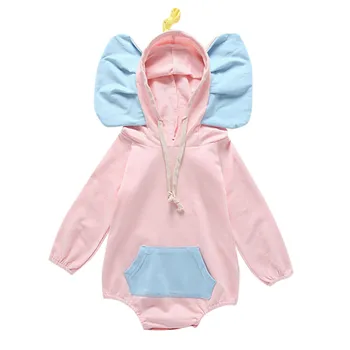 

Newborn Baby Boy Girl cartoon elephant stereo ear romper romper 3D Bodysuit Romper Costume Clothes