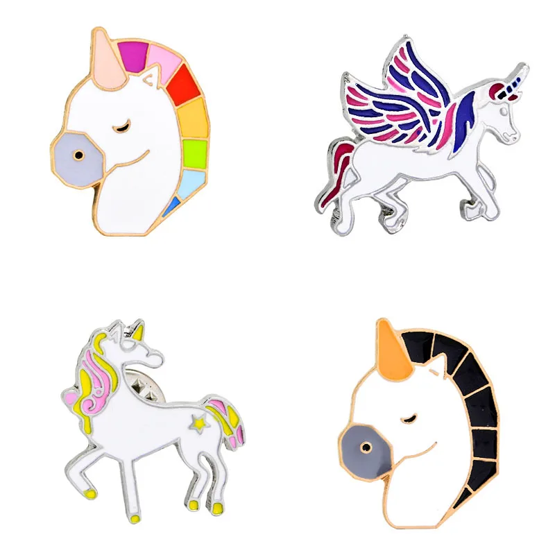 Модная мультяшная брошь в виде волшебной палочки рога лошади лягушки животное