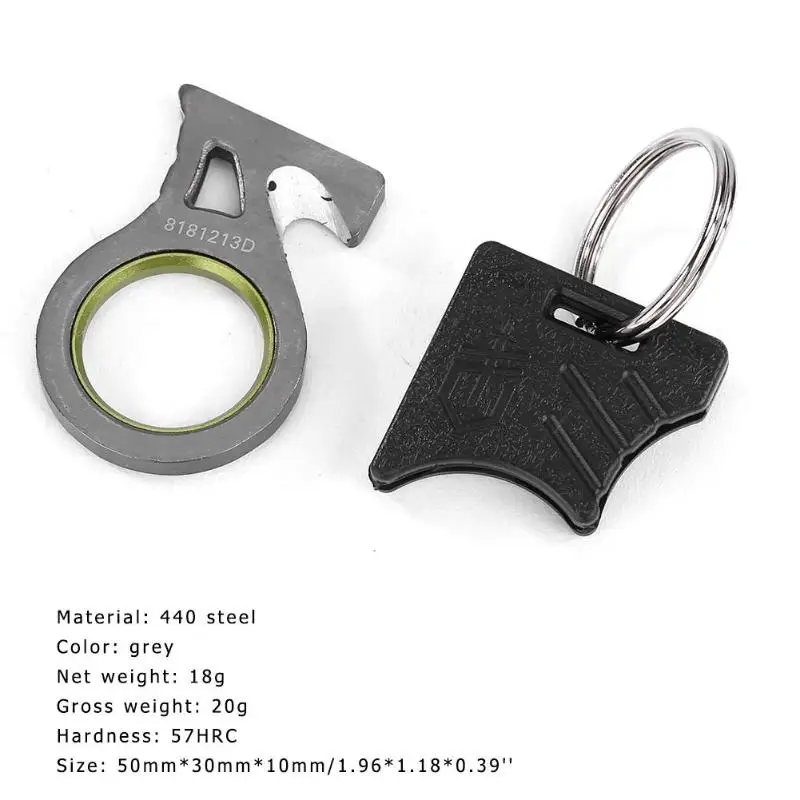 Открытый Multi-function Single Finger Sharpen нож с отверстием для веревки резак для веревок нож автомобильный гаджет аварийный спасательных операций походов инструменты