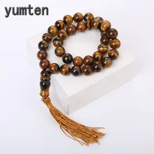 Yumten тигровый Глаз мусульманские четки драгоценный камень 10 мм бусины натуральный камень Религия Ювелирные изделия Tesbih 33 полудрагоценные кисточки аксессуары