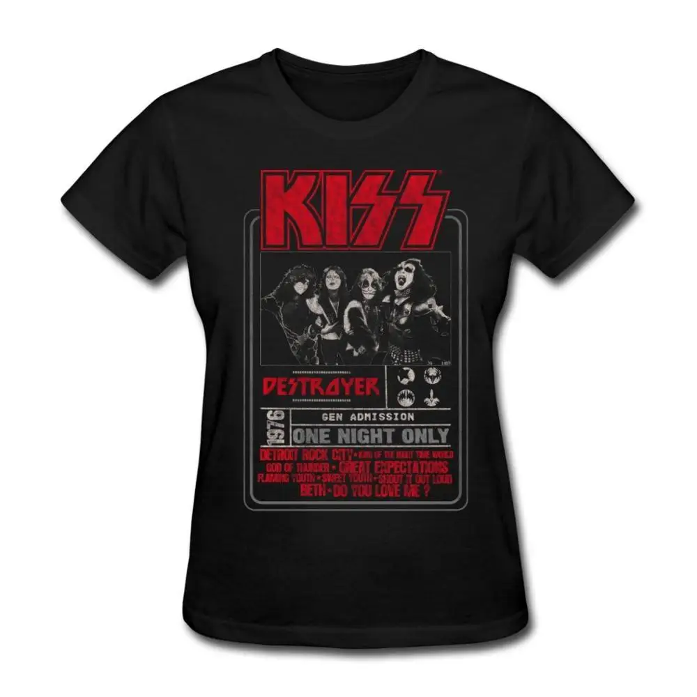 100% Хлопок Женщин Экипаж Шеи 2017 Лето Clothing Экипажа Поцелуй Разрушитель Короткий