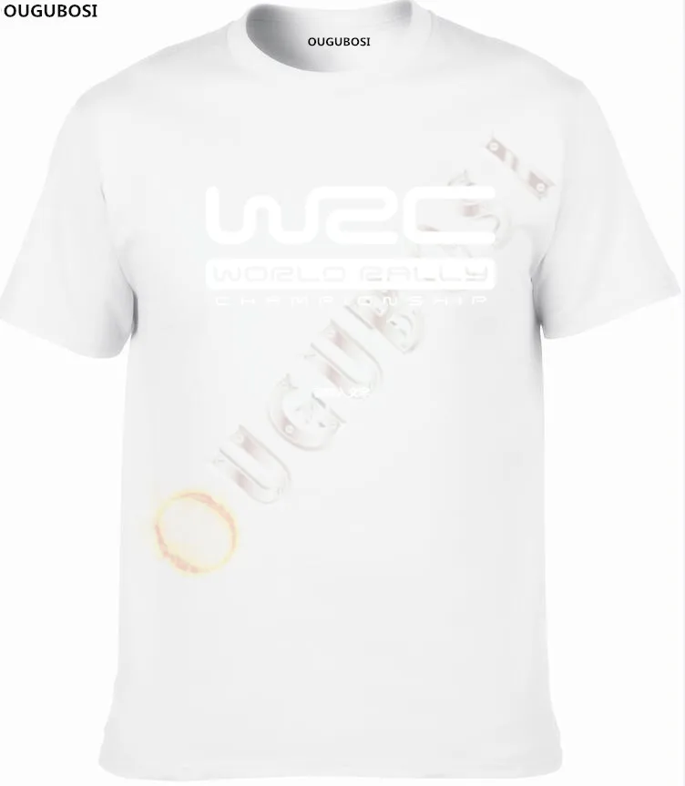 Белый WRC FIA Чемпионат мира по ралли Логотип Мужская черная футболка XS-XXL - Цвет: Белый