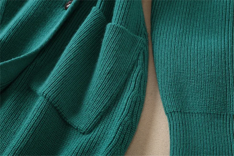 High Quality Bodycon Dress Fall Winter Fashion Women V-Neck Long Sleeve Knitting Cardigans Elasticity Sweater Dress Green
