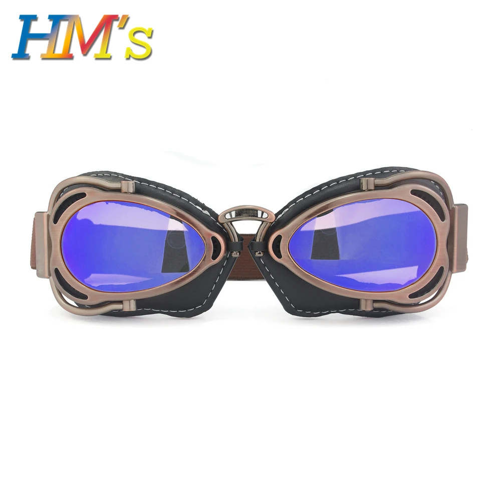 Copper Frame Blue Очки для мотокросса, популярный мотоцикл, очки для мужчин, лыжные очки для грязного велосипеда, мотоциклетные, ветрозащитные защитные кожаные очки для шлема - Цвет: Copper Frame Blue