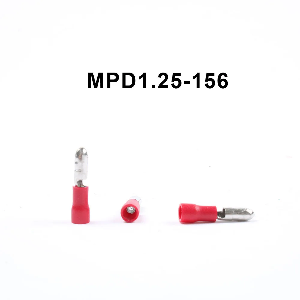 MPD1-156 100 ШТ. Пуля Формы мужского Изоляционные Совместное MPD1.25-156 AWG22-16 Провод Разъем Электрическая Обжимной вывод MPD