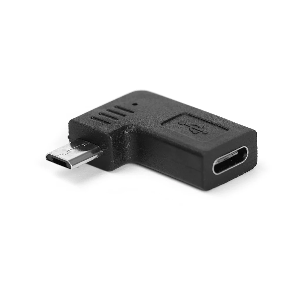 90 градусов слева и справа под углом Micro USB 2,0 5Pin штекерным USB-C USB 3,1 Тип-C Женский данных зарядки локоть разъем адаптера - Цвет: Right