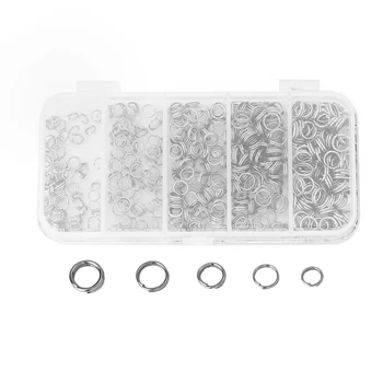 

500pc Mixed Stainless Steel Double Jump Rings Buckle Pendant Necklace Head Jewelry Findings DIY Made Accessories
